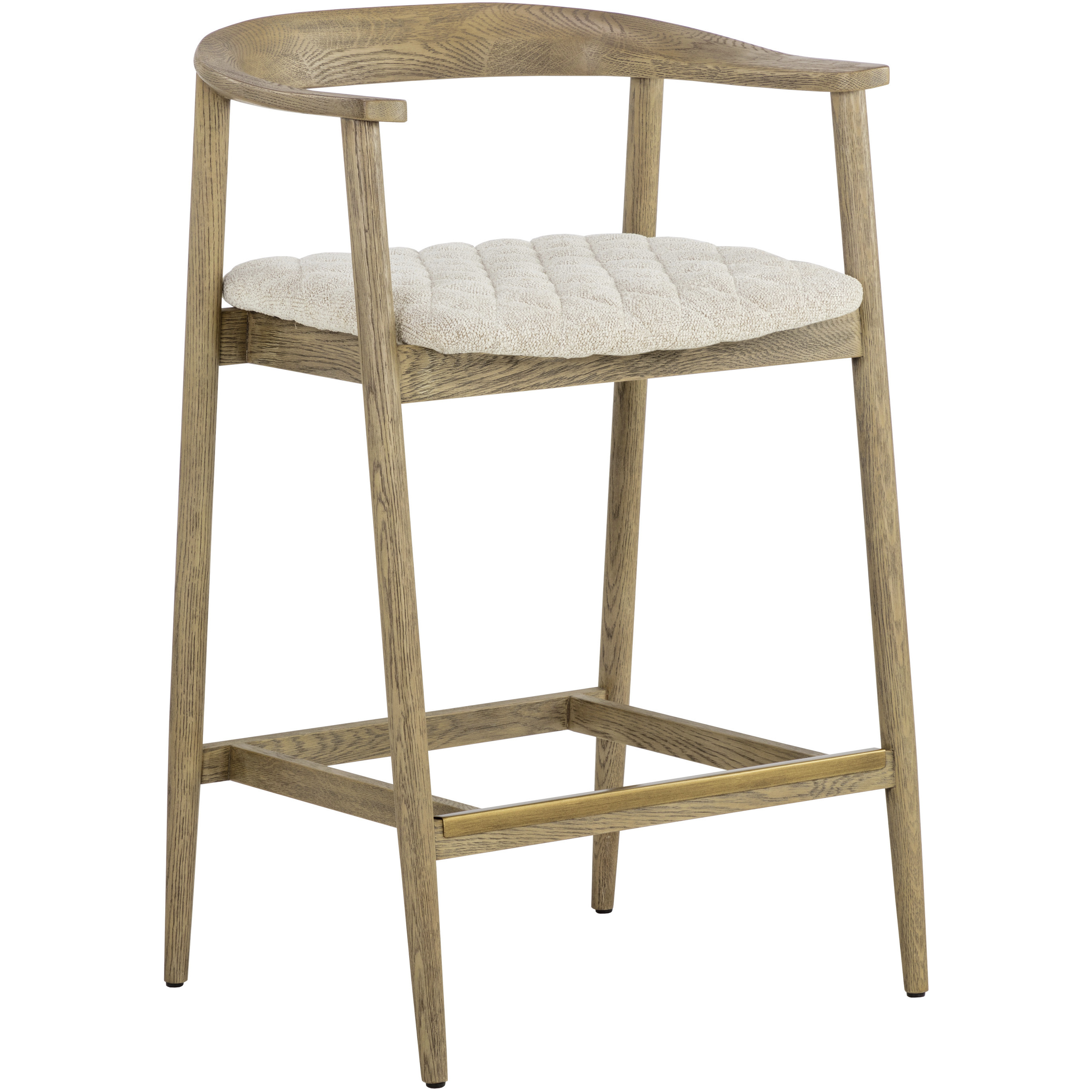 Jeremy 35.75 inch Weathered Oak / Dove Cream Counter Stool